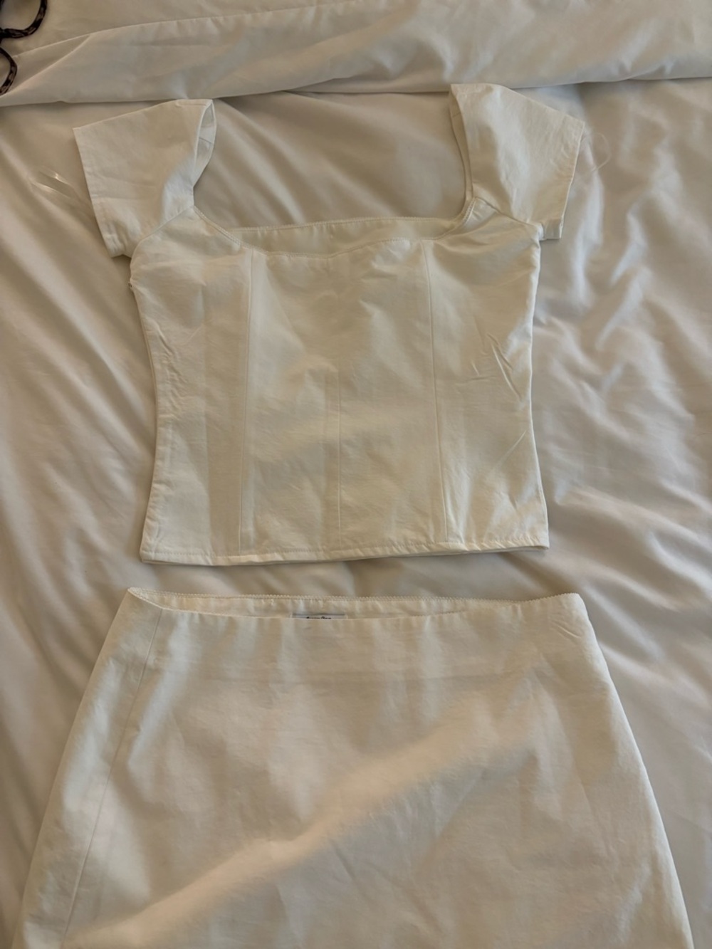 Dairy Boy rare White Two-Piece Corset Top & Mini Skirt Set size xs - Picture 2 of 4